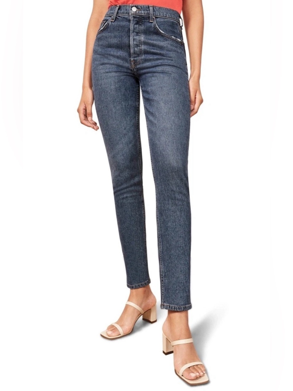 REFORMATION Serena High Skinny Jean In Kasai Wash